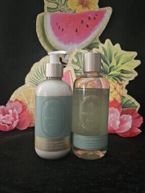 NWT Bath & Body Works Aromatherapy Eucalyptus Bodycare Duo - Green & White
